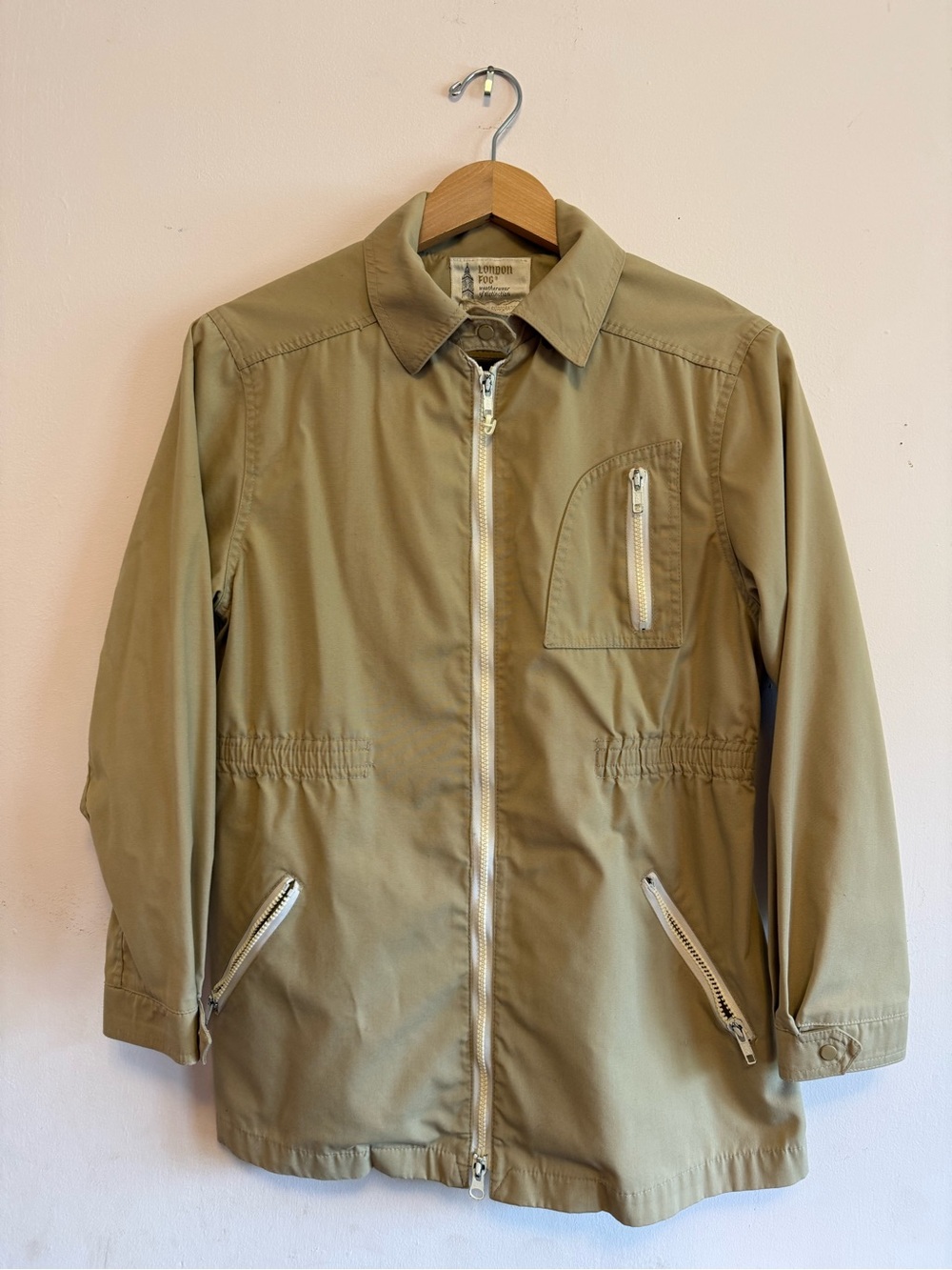 Vintage London Fog Tan Zip-Up Utility Jacket